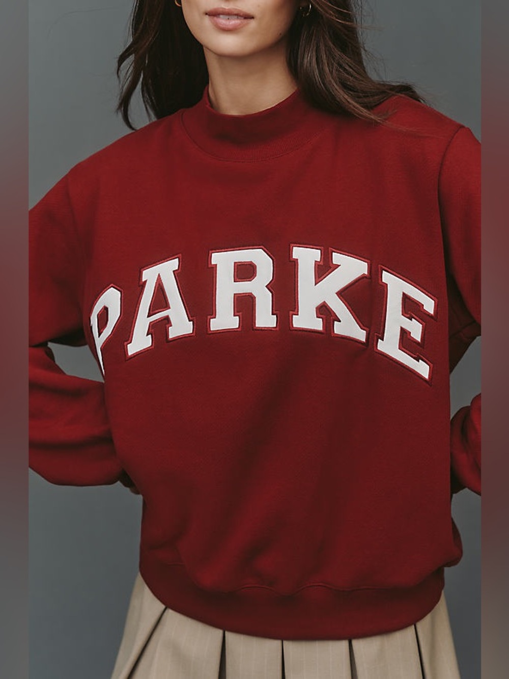 Parke Valentine's Day Varsity Mockneck burgundy